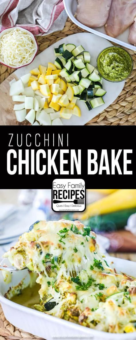 Zucchini Chicken, Chicken Zucchini Casserole, Zucchini Casserole Recipes, Zucchini Casserole, Chicken Zucchini, One Dish Dinners, Easy Baked Chicken, Chicken Bake, Squash Recipes