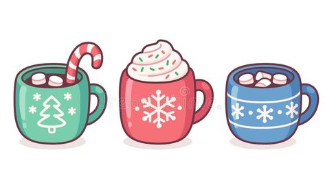 Whipped Cream Drawing, Hot Chocolate Whipped Cream, Hot Chocolate Drawing, Cute Christmas Clipart, Christmas Sale Poster, Cream Drawing, Warm Winter Drinks, Cozy Food, Hot Winter Drinks