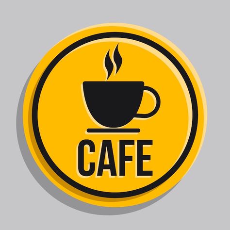 Free vector flat design cafe signage tem... | Free Vector #Freepik #freevector #coffee-sign #coffee-template #coffee-design #cafe-design Advertising Layout, Coffee Template, Coffee Signage, Cafe Signage, Advertisement Layout, Coffee Trailer, Design Cafe, Sign Board Design, Design Café