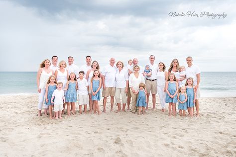 Family Beach Portraits. Outer Banks Family Photography. Family Portraits. www.natalieheimphotography.com www.instagram.com/natalieheimphotography www.facebook.com/NatalieHeimPhotography Large Family Photo Ideas, Beach Pictures Outfits, Family Beach Pictures Outfits, Family Beach Pics, Large Family Photo, Big Family Photos, Family Beach Portraits, Beach Photo Ideas, Hatteras Island