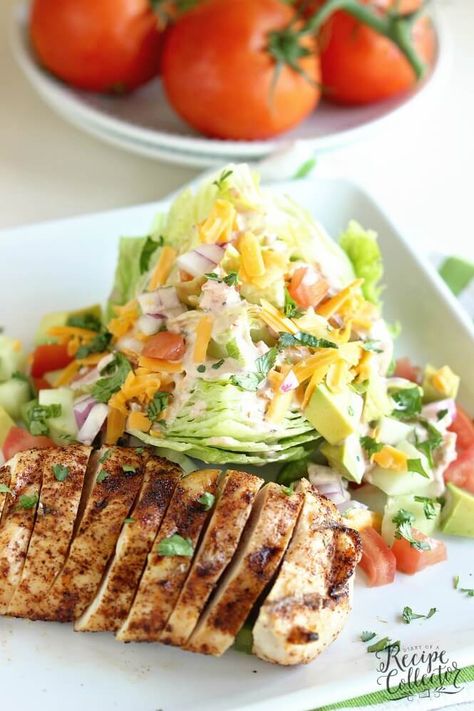 Cleaner Eating, Cooking Light Recipes, Wedge Salad, Low Carb Veggies, Low Carb Salad, Summer Meals, Chicken Fajita, Healthier Choices, Low Carb Lunch