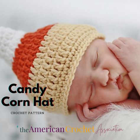 Crochet Candy Corn Hat Free Pattern, Crochet Baby Halloween, Pumpkin Hat Pattern, Candy Corn Hat, Crochet Toddler Hat, Crochet Candy Corn, Crochet Pumpkin Hat, Crochet Hat Sizing, Baby Hat Free Pattern