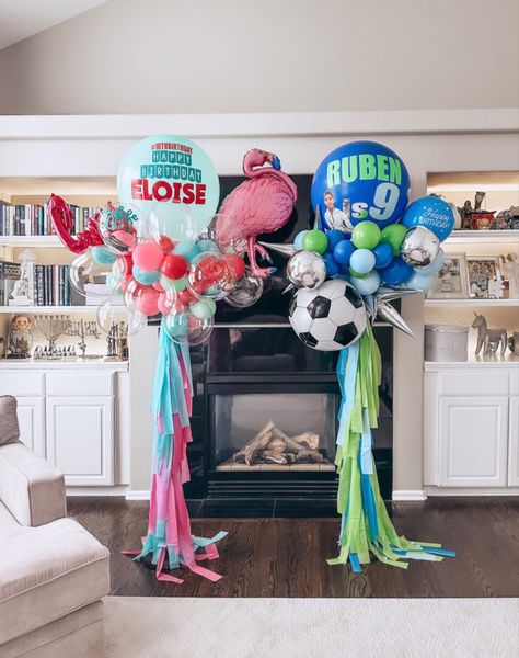 8 Birthday Balloon Bouquet, Jumbo Balloon Bouquet, Sports Balloon Columns, Balloon Party Ideas, Rose Flowers Drawing, Balloons Columns, School Balloons, Decoration Craft Ideas, Pot Drawing