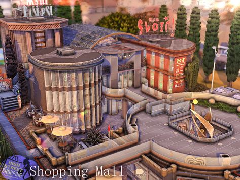 The Sims Resource - High Street Shopping Mall l noCC Sims 4 Cc Shopping Mall, Sims 4 Shopping Center, Sims 4 Mall, Sims 4 Cc Shopping, Mall Layout, Storybook Nursery, Cc Shopping, Sims 4 Tsr, Game Textures