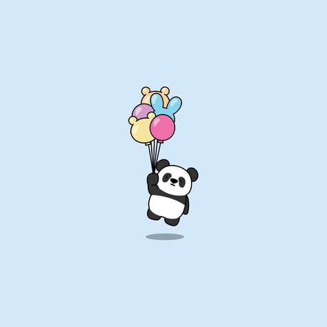 Panda Aesthetic, Contact Pictures, Panda Balloon, Cute Panda Drawing, Holding Balloons, Cartoon Art Drawing, Panda Cartoon, Panda Drawing, Number Drawing