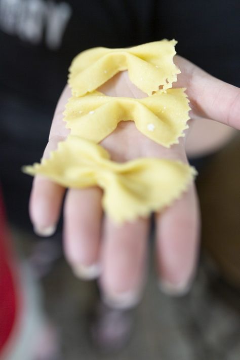 Homemade Bow Tie Pasta, How To Make Bow Tie Pasta, How To Make Bowtie Pasta, Homemade Bowtie Pasta, Spaghetti Macaroni, Autumn Pasta Recipes, Bow Tie Pasta Recipe, Making Spaghetti, Pasta Farfalle