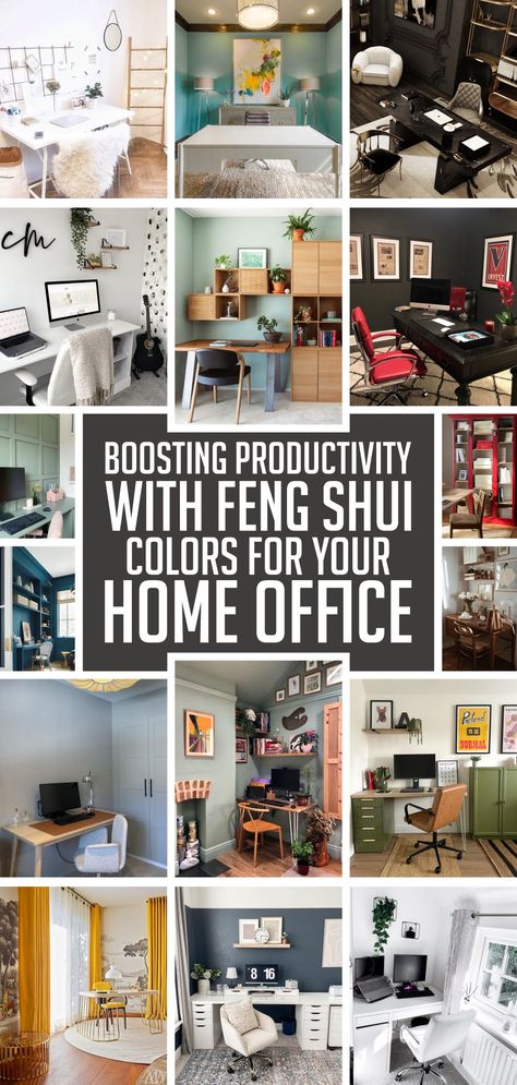 Nowadays, many of us are acquainted with the difficulties of maintaining focus and productivity while working from home. A helpful way to create a conducive home office environment is by utilizing feng shui principles to design your workspace. Whether you have a dedicated room or a small corner for your office, applying feng shui can help you bring out your most productive self. #fengshui #homeoffice #homeofficedesign #homeofficedesignideas #homeofficecoloroption Small Office Feng Shui, Colors That Help You Focus, Feng Shui Office Layout With Window, Small Home Office Paint Ideas, Feng Shui Office Colors, Small Home Office Paint Colors, Small Office Color Ideas Paint, Home Office Colour Scheme, Home Office Color Scheme