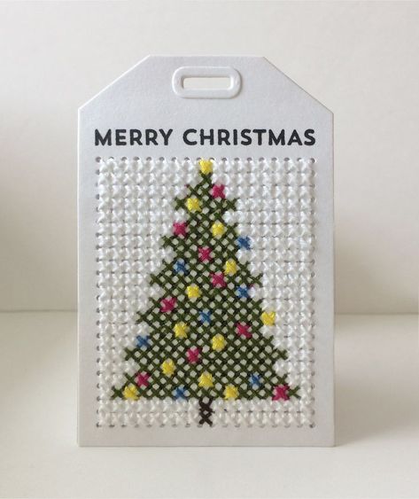 Sew Embroidery, Cross Stitch Christmas Cards, Gift Tags Christmas, Cross Stitch Christmas, Loom Pattern, Mft Stamps, Stitch Christmas, Cross Stitching, Christmas Cross Stitch