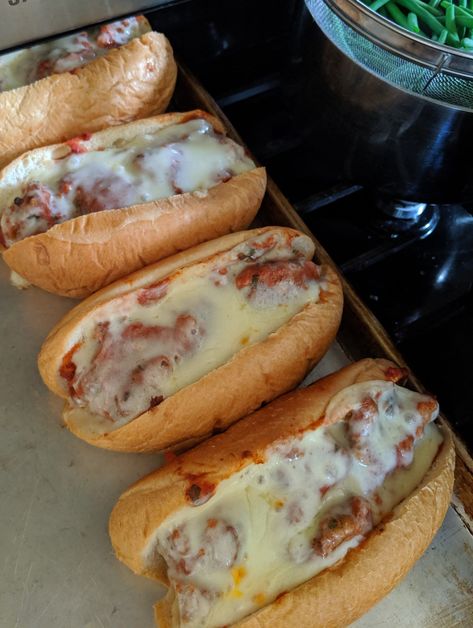 Meatball Subs - Sungrown Kitchen Homemade Meatball Subs, Giant Meatball, Meatball Sub, Best Meatballs, Meatball Bake, How To Cook Meatballs, Marinara Sauce Homemade, Meatball Subs, Meatball Ingredients