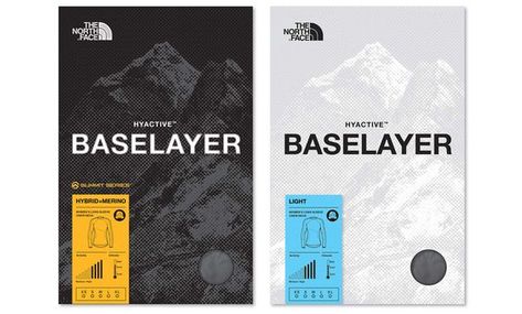 The North Face® Baselayer Packaging Concepts — katie heit gardner Gardner Aesthetic, Hang Tag Design, North Face Brand, Fashion Poster Design, Light Activities, Tshirt Printing Design, Sports Package, Creative Flyers, Wine Packaging