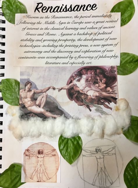 2017 Art History Visual Journal #4 - Renaissance Era - #nghsroom406 Artist Research Page, Vintage Journaling, Project Cover, Journaling Printables, Project Cover Page, Visual Journals, Inspiration Painting, Diy Bookmarks, History Projects