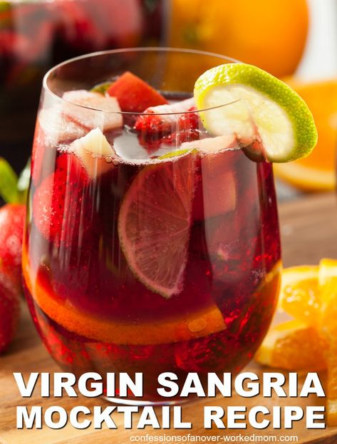 Virgin Sangria Recipe Best Wine For Sangria, Virgin Sangria, Triple Sec Cocktails, Best Sangria Recipe, Red Sangria Recipes, Sangria Cocktail, Dry Martini, Dry Red Wine, Red Sangria