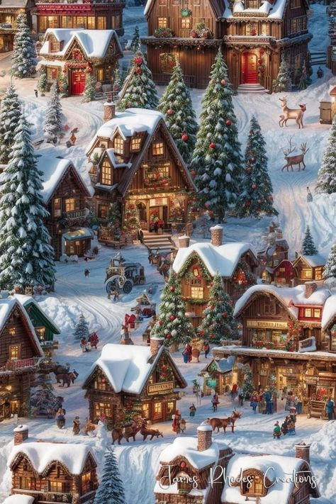 Morning Magic, Christmas Lockscreen, Beautiful Christmas Scenes, Christmas Scenery, Vintage Christmas Images, Christmas Themes Decorations, Animated Christmas, Christmas Wonderland, Christmas Villages