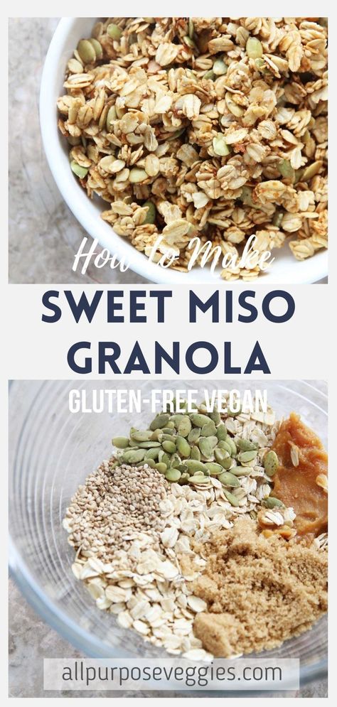 Sweet Granola Recipe, Salty Granola, Savory Granola, Homemade Breakfast Recipes, Honey Granola, Gluten Free Granola, Healthy Breakfast Recipes Easy, Granola Healthy, Homemade Breakfast