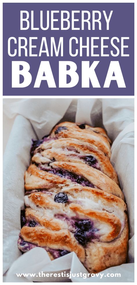 This easy recipe for traditional polish babka bread combines a homemade blueberry sauce, cream cheese, and sweet yeast dough to create a delicious bread perfect for early mornings. Wow your friends with this awesome and easy brunch recipe! #blueberry #creamcheese #babka #bread Blueberry Cream Cheese Babka, Cream Cheese Babka, Blueberry Cream Cheese Bread, Polish Babka, Cheese Babka, Sweet Yeast Dough, Babka Bread, Cream Cheese Bread, Babka Recipe