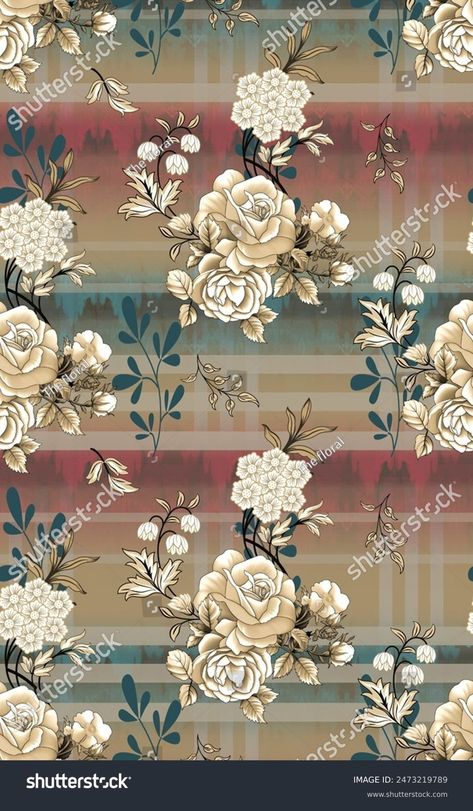 Allover Pattern Seamless Floral Pattern New Stock Illustration 2473219789 | Shutterstock Allover Design, Seamless Floral Pattern, Allover Pattern, New Creation, Pattern Seamless, Digital Flowers, Border Design, Textile Design, Image Illustration