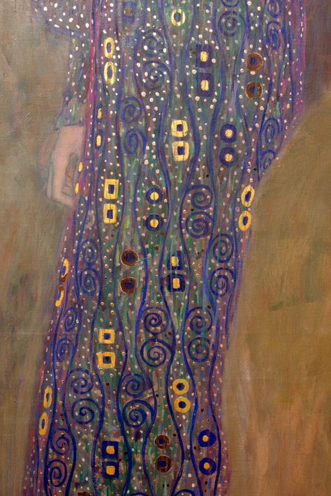 Gustav KLIMT Austria 1862 – 1918 Emilie Flöge (detail) 1902 oil on canvas 178.0 x 80.0 cm Wien Museum, Vienna Klimt Paintings Patterns, Klimt Pattern Inspiration, Klimt Patterns, Klimt Pattern, Gustav Klimt Art, Klimt Paintings, Klimt Art, Acrylic Painting Tips, Sketchbook Inspiration