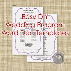 Wedding Program Template Free, Diy Wedding Program, Printable Wedding Program Template, Word Program, Wedding Diys, Diy Wedding Programs, Printable Wedding Programs, Boda Diy, Microsoft Office Word