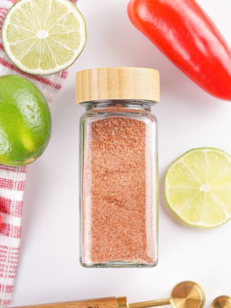 Make your own Tajin seasoning at home with lime crystals, chili powders, and salt. Perfect for fruits, meats, and cocktails! Diy Tajin Seasoning, Tajin Seasoning Recipe, Tajin Seasoning, Mexican Rice Recipes, Spicy Seasoning, Seasoning Recipe, Bread Appetizers, Spices And Seasonings, Mexican Recipes