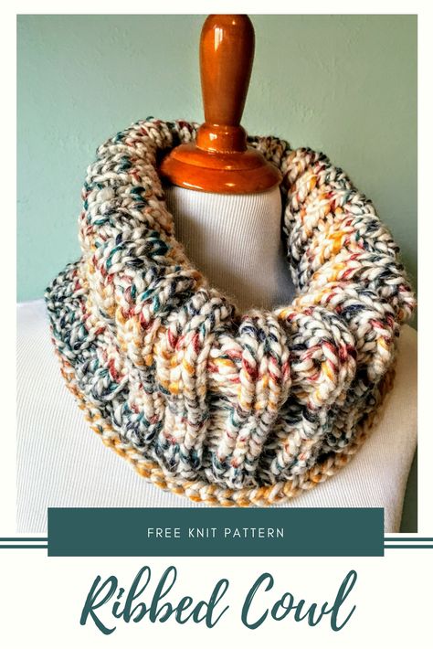 Easy Cowl Knitting Pattern, Easy Scarf Knitting Patterns, Knit Cowl Pattern Free, Knitted Cowl, Cowl Knitting, Knitting Patterns Free Scarf, Cowl Knitting Pattern, Quick Knits, Easy Knitting Patterns