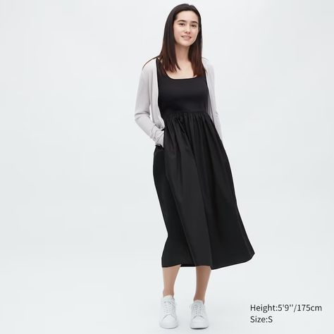 Discover great products at the best prices at Dealmoon. Uniqlo Combination Sleeveless Flare Dress. Price:$49.90 at Uniqlo Uniqlo Dress Outfits, Uniqlo Dress, Belted Long Dress, Uniqlo Dresses, Satin Camisole, Camisole Dress, Belted Shirt Dress, Dress Shirt Sleeves, Comfy Dresses