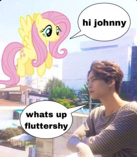 Nct Johnny, Fluttershy, Silly Me, Kpop Funny, My Phone, Kpop Memes, Reaction Pictures, Nct 127, Nct Dream