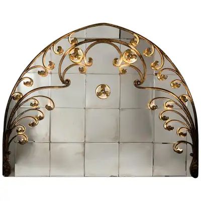 Backyard Trellis, Art Nouveau Mirror, Wrought Iron Mirror, Deck Inspiration, Art Deco Wall Mirror, Moroccan Mirror, Moroccan Furniture, Art Deco Vases, Gold Framed Mirror