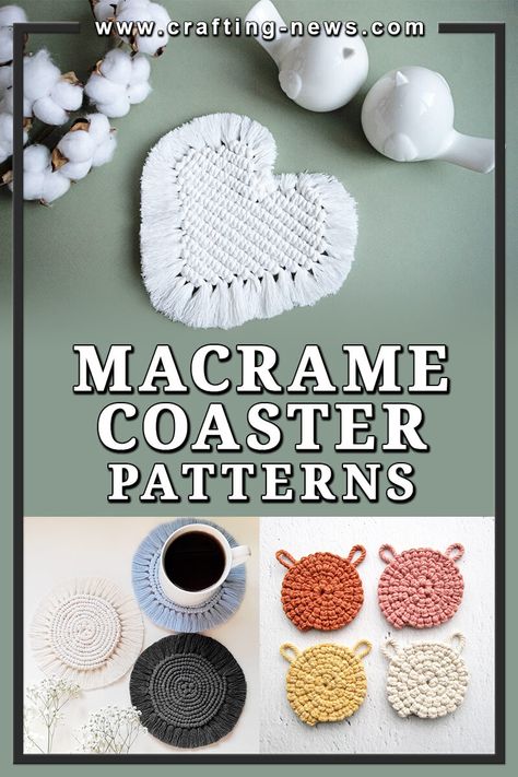 21 Macrame Coaster Patterns 1 Macrame Round Coaster, Macrame Gifts Diy Projects, Macrame Coasters Diy Tutorial, Useful Gifts For Friends, Macrame Coasters Diy, Coaster Patterns, Macrame Coasters, Free Macrame Patterns, Macrame Table