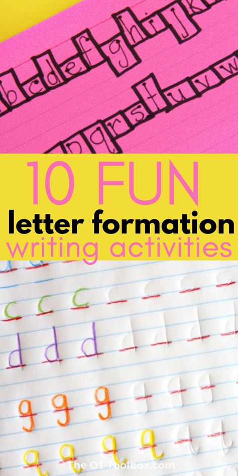 Teaching Printing Letters, Teaching Letter Formation Kindergarten, How To Teach Writing Letters, Teaching Letter Formation, Letter Formation Activities Kindergarten, Alphabet Writing Activities, Sensory Handwriting Activities, Hand Writing Activities, Fun Handwriting Activities For Kids