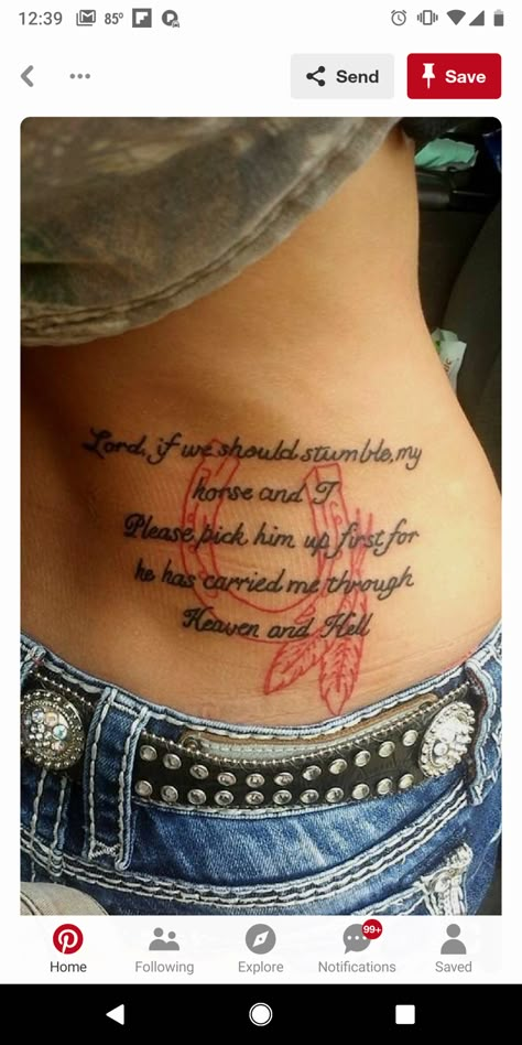 Horse Lover Tattoo Ideas, Horse Quote Tattoo, Horse Tattoos Ideas, Horse Lover Tattoo, Cowgirl Up Tattoo, Horse Tribute Tattoo, Cowgirl Tattoo Ideas, Tattooed Cowgirl, Horse Tattoo Ideas For Women