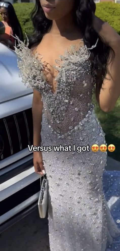 Luxury V-neck Prom Dresses, Luxury Glamorous Corset Dress For Prom, Prom Dresses 2024 Brown Skin, Prom Dress Black Women Silver, Luxury Crystal-embellished Dresses For Prom, Gold Prom Dresses Black Women With Date, Prom Dress Inspo, Prom Dresses Long Pink, Sparkly Prom Dresses