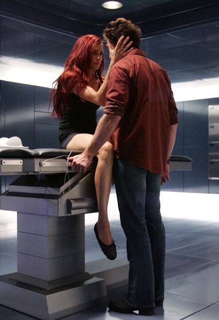 Hugh and Famke get ready for make out scene in Last Stand Make Out Scene, Wolverine And Jean, Wolverine And Jean Grey, Famke Janssen, Jean Grey Phoenix, X Men Evolution, Wolverine Hugh Jackman, Logan Wolverine, Charles Xavier