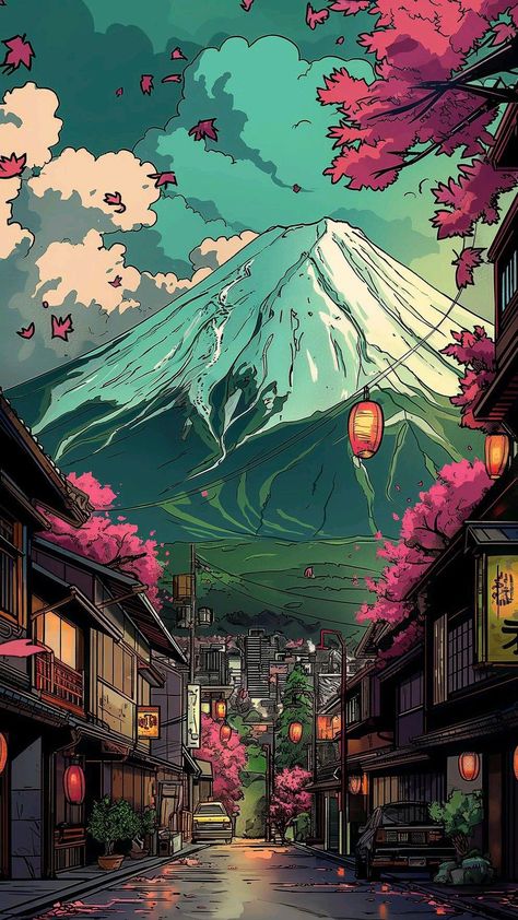 Japan Street Aesthetic Wallpaper, Japan Street Aesthetic, Street Aesthetic Wallpaper, Coloring Books Aesthetic, Retro Anime Aesthetic, Japanese Pop Art, Street Aesthetic, 8bit Art, Japan Street