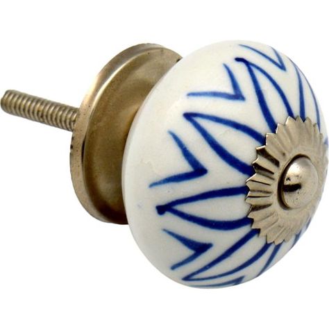 Nicola Spring Ceramic Cupboard Drawer Knob - Floral Design - Light Blue Unique Door Knobs, Handles For Drawers, Unique Drawer Pulls, Ceramic Cabinet Knobs, Unique Knobs, Cabinet Door Knobs, Chest Drawers, Ceramic Cabinet, Cast Iron Door