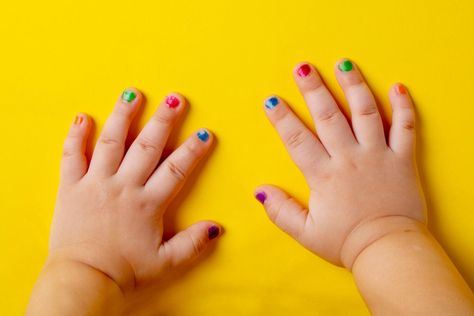 Baby Nail Polish, Painted Fingernails, Safe Nail Polish, Nail Paints, Kids Nail Polish, Carnival Makeup, Diy Nail Polish, Colorful Nail