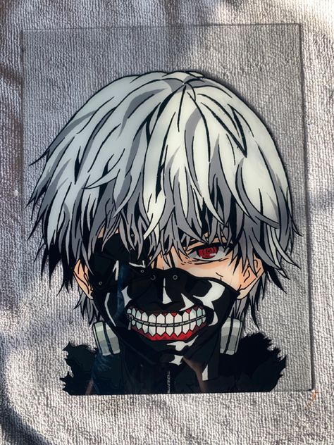 Reverse Glass Painting, Chicago Illinois, Tokyo Ghoul, Glass Painting, Illinois, Tokyo, Chicago, Hand Painted, Glass