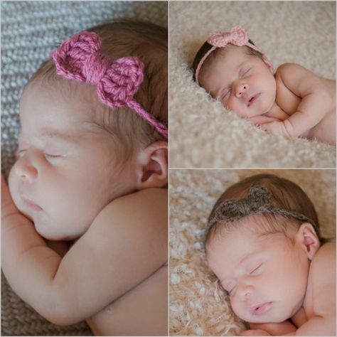 Crochet For Newborn Girl, Crochet Newborn Headband, Newborn Girl Headbands, Crochet Hair Band, Baby Accesories, 100 Crochet Stitches, Baby Headbands Crochet, Crochet Newborn, Newborn Girls