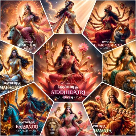 Navratri is not only about worshiping external deities but recognizing the divine powers within every woman.🙏❤ Day 1: Shailaputri Day 2: Brahmacharini Day 3: Chandraghanta Day 4: Kushmanda Day 5: Skandamata Day 6: Katyayani Day 7: Kalaratri Day 8: Mahagauri Day 9: Siddhidatri Each form of the goddess represents unique qualities. these nine days symbolize the divine feminine's strength, wisdom, and nurturing spirit. The festival's three phases: Kali (destruction of negativity), Laksh... Day 2 Brahmacharini, Navratri Devi, Navratri Devi Images, Vishnu Ji, Devi Images, Krishna Ji, Goddess Artwork, Durga Goddess, God Illustrations