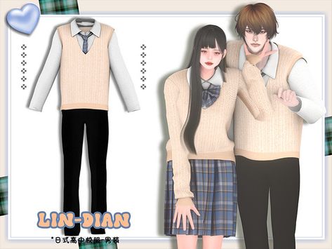 The Sims Resource - Male Clothing Sims 4 Cc Male Cardigan, Sims 4 Cc Men Clothing Korean, Sims 4 Male Uniform Cc, Sims 4 Male Uniform, The Sims Resource Men Clothing, Japanese Uniform Male, Male Sims Clothes, Sims 4 Cc Outfits Male, Sims 4 Uniform Cc