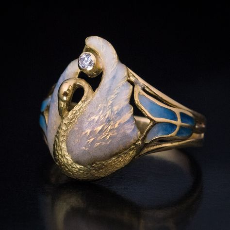 Art Nouveau Jewelry Ring, Bijoux Art Nouveau, Art Nouveau Ring, Geode Jewelry, French Art Nouveau, Nouveau Jewelry, Geode Earrings, Vintage Jewelry Art, Faberge Eggs