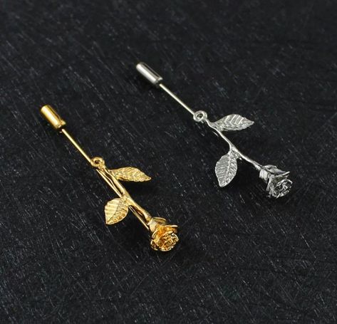 Dimensions Length: 9 Centimeters; Width: 3 Centimeters Same Day Shipping Rose Flower Lapel Pin Gold and Silver Metal Women Men Cloth Brooch pin Size: 6.4 cm , 2cm Rose Flower Lapel Pin God and Silver Metal Women Men Cloth Brooch pin Flower and Metal Gold and Silver Pin and Barrel. As a gift, for weddings, the office, date night Perfect every single day! This lapel flower adds an excellent pop of color to any outfit! Perfect Size for her dress, Tuxedo suit, jacket pin Lapel Pins Wedding, Rose Flower Design, Rose Leaf, Formal Jewelry, Flower Lapel Pin, Lapel Pins Mens, Lapel Flower, Rose Brooch, Casual Jewelry