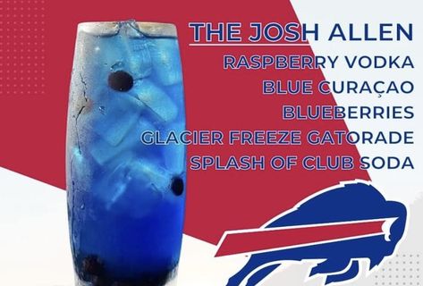 Buffalo Bills Drink Ideas, Buffalo Bills Themed Drinks, Buffalo Bills Cocktail, Buffalo Bills Birthday Party Ideas, Buffalo Bills Appetizers, Buffalo Bills Snacks, Buffalo Bills Tailgate Food, Buffalo Bills Food Ideas, Buffalo Bills Food