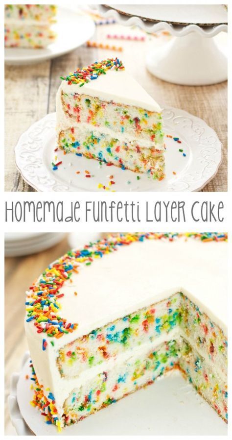 Funfetti Layer Cake| From: sweetpeaskitchen.com Funfetti Layer Cake, Cupcakes Funfetti, Confetti Cake, Funfetti Cake, Birthday Cupcakes, Homemade Cakes, Sweets Treats, Cakes And More, Sweet Pea