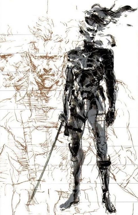 Yoji Shinkawa Raiden, Yoji Shinkawa Metal Gear, Metal Gear Solid Artwork, Metal Gear Solid Art, Mgs Art, Metal Gear Survive, Yoji Shinkawa, Raiden Metal Gear, Metal Gear Solid Series