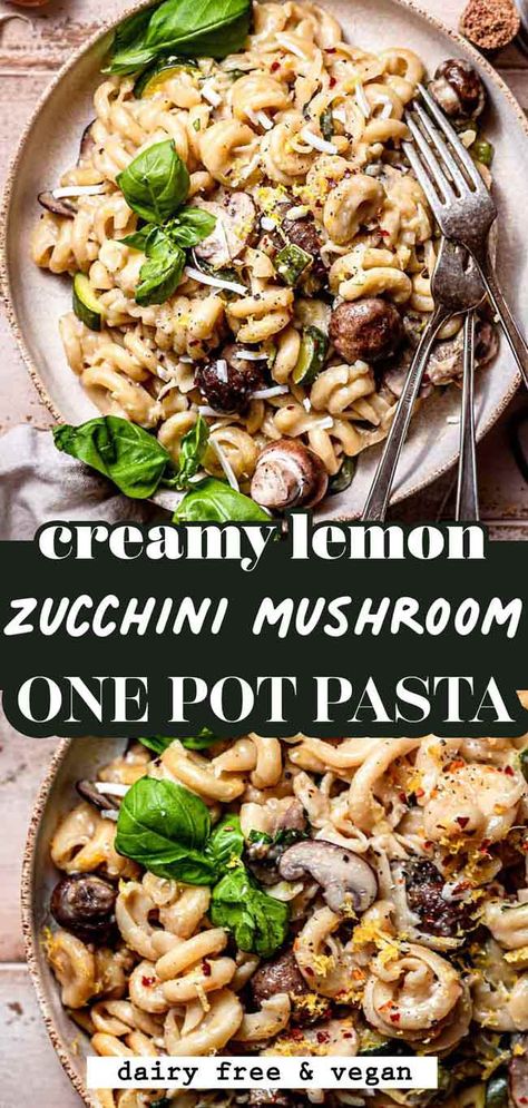 One Pot Creamy Zucchini Mushroom Pasta Zucchini And Noodles Recipe, Zucchini Mushroom Pasta Recipes, Mushrooms Zucchini Recipes, Mushroom Zucchini Pasta, Zucchini Mushroom Recipes, Zucchini And Mushroom Recipes, Pasta With Zucchini And Mushrooms, Zucchini Mushroom Pasta, Zucchini Meals