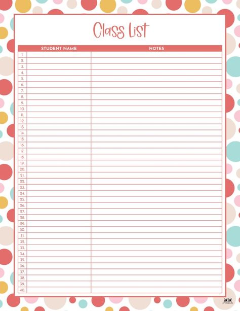 Choose from 12 different class list templates including 2 for Valentine's Day to keep track of all of your students. 100% FREE. Print from home. Class List, Free Print, List Template, Keep Track, Teacher Newsletter, From Home, Free Printables, Valentine's Day, Track