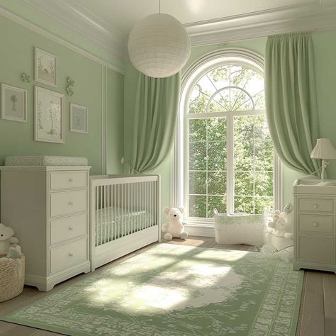 9+ Light Green Neutral Nursery Ideas for a Fresh Environment • 333+ Inspiring Lifestyle Ideas Light Green Baby Nursery, Nursery Ideas Green, Light Green Nursery, Nursery Ideas Mint Green, Light Green Curtains, Green Baby Nursery, Mint Green Nursery, Baby Girl Nursery Ideas, Neutral Nursery Ideas