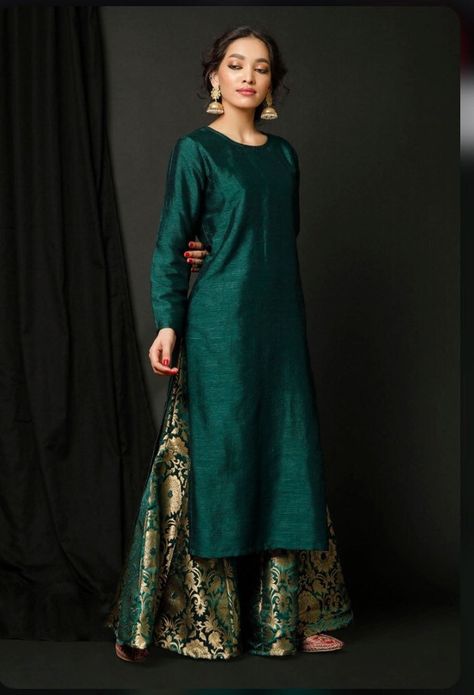 Buy Silk Pakistani Suits Salwar Kameez Brocade Kalidar Sharara Gharara Set Indian Dresses Readymade Wedding Wear Shalwar Suits Online in India - Etsy Silk Kurti Designs, Sharara Designs, Sharara Gharara, Pakistani Fashion Party Wear, Salwar Kamiz, Indian Gowns Dresses, Indian Wedding Wear, Kurta Designs Women, Indian Gowns