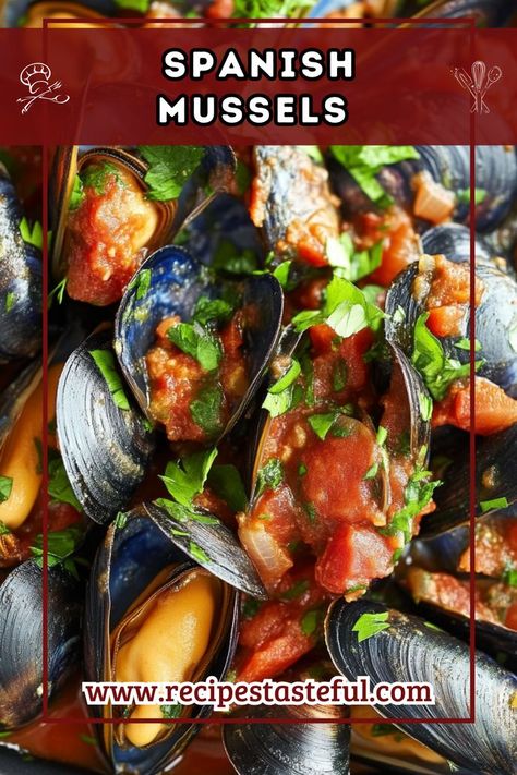 Dive into the vibrant flavors of Spain with this delightful dish of mussels cooked in a rich tomato-wine sauce, accented by the smoky kick of chorizo. Perfect as a starter or a main course, this recipe combines succulent mussels with savory sausage and fresh herbs for a satisfying meal that’s easy to prepare. Spanish Mussels Recipe, Mussels Recipe Tomato, Spanish Mussels, Buckwheat Pancake Recipes, Vegan Spaghetti Squash, Spaghetti Squash Lasagna, Seafood Meals, Mussels Recipe, Spanish Cuisine