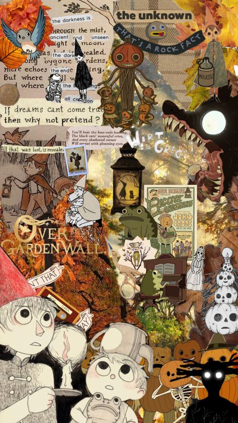 i absolutely love over the garden wall it’s one of my favorite shows of all time, so charming and yet spooky at the same time !! 🕸️🌲🕯️🎃 #overthegardenwall #autumn #fall #spooky Studio Ghibli Background, Fairy Wallpaper, Over The Garden Wall, Cool Wallpapers Art, Tumblr Wallpaper, Cute Backgrounds, Fall Wallpaper, Cute Wallpaper Backgrounds, Halloween Wallpaper